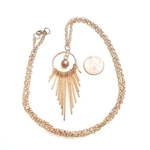 Ball & spike gold tone necklace